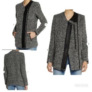 IRO Derby Bouclé Jacket Wool Cotton Leather Jacket